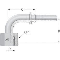 Įdėklas DN10-M18x1,5-12L-90° PGL101890