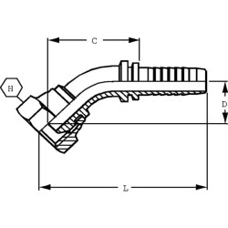 Įdėklas DN20-M36x1,5-gaz-45° PGF203645