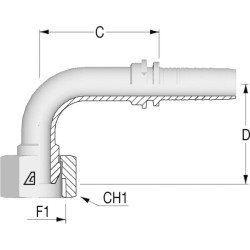Įdėklas DN13-1/2 BSP-90º PFN13890