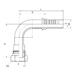 Įdėklas DN06-1/2 BSP-90º PF6890