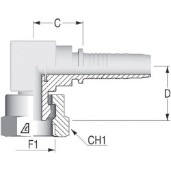 Įdėklas DN13-1/2 BSP-90° PF13890S