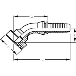 Įdėklas su flanšu DN25-Ø41.3mm-45° PFS251245