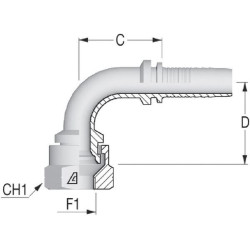 Įdėklas DN06-1/4 BSP-90° PFK6490