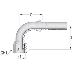 Įdėklas 4SH-DN20-3/4" BSP-90° DKRH201290