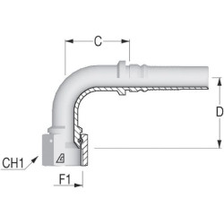 Įdėklas 4SH-DN20-1.1/16" UNF-90° DKJH201790