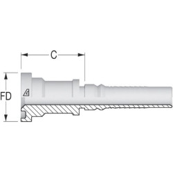 Presuojama jungtis 4SH-DN20 su flanšu Ø38.1mm SFLH2012