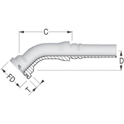 Įdėklas 4SH-DN32 flanšas Ø 54,0 mm-45°, tinka CAT SFSCH322045