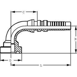 Presuojama jungtis 4SH-DN25 su ø47,6 mm flanšu 90° SFSH251690G2