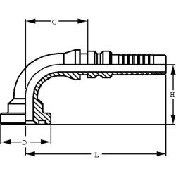 Presuojama jungtis 4SH-DN32 su ø60,3 mm flanšu 90° SFLH322490G2
