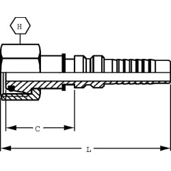 Presuojama jungtis 4SH-DN20-25S-M36x2,0 HEX41 DKOSH2036HEX41G2