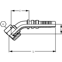 Presuojama jungtis 4SH-DN20-3/4" BSP-45° DKRH201245G2