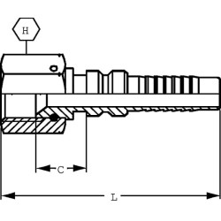 Presuojama jungtis 4SH-DN25-1.5/16" UNF DKJH2521G2