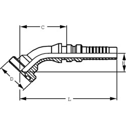 Presuojama jungtis 4SH-DN32 su ø50,8 mm flanšu 45° SFLH322045G2