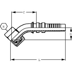 Presuojama jungtis 4SH-DN20-25S-M36x2,0-45° DKOSH203645G2