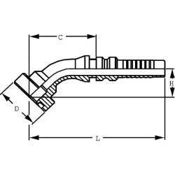 Presuojama jungtis 4SH-DN25 su ø47,6 mm flanšu 45° SFSH251645G2