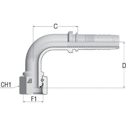 Įdėklas F NS-DN32-1.1/4"BSP90 DKRNS322090