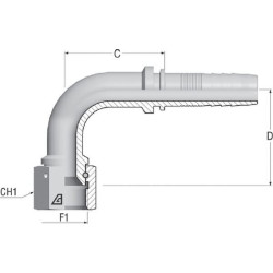 Įdėklas F NS-DN32-1.5/8"UNF90 DKJNS322690