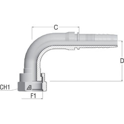 Įdėklas F NS-DN20-1.7/16ORFS90 DAVNS202390