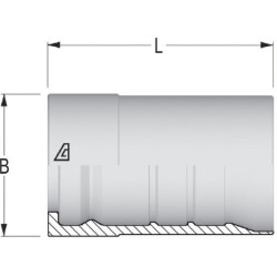 Antgalis Ø82x108mm DN50 Plienas / cinkuotas / baltai pasyvuotas Alfagomma SFAR1550