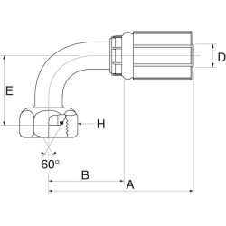 Įdėklas 90° DN19-1"BSP 12G16FBSPORX90