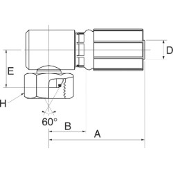 Įdėklas 90° DN10-3/8 BSP 6G6FBSPORX90BL