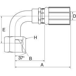 Įdėklas 90° DN8-9/16JIC 5G6FJX90M