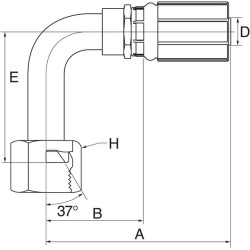 Įdėklas 90° DN13-7/8JIC 8G10FJX90L