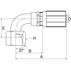 Įdėklas 90° D N16-1"1/16JIC 10G12FJX90S
