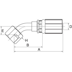 Įdėklas 45° DN10-11/16ORFS 6G6FFORX45S