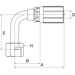 Įdėklas 90° DN19-1"3/16ORFS 12G12FFORX90L