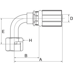 Įdėklas 90° DN13-1"ORFS 8G10FFORX90M