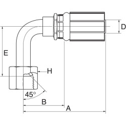 Įdėklas DN10-5/8 SAE 6G6FSX90