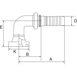 Įdėklas Komatsu 90° DN16-34.2 10GS10FLK90055