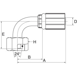 Įdėklas 90° DN10-M16x1.5 6G10FDLORX90