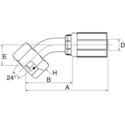 Įdėklas DN8-M14x1.5 45° 5G8FDLORX45