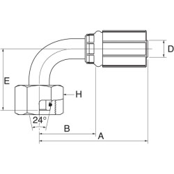 Įdėklas 90° DN20-M30x2 12G20FDHORX90
