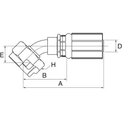 Įdėklas 45° DN10-M20x1.5 6G13FFGX45