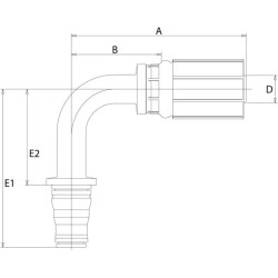 Įdėklas „Quick-Lok“ DN13 90° 8G8MQLH90S