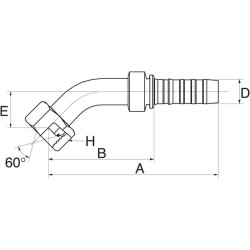 Įdėklas 45° DN20-3/4BSP 12GS12FBSPORX45
