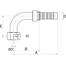 Įdėklas 90° DN16-3/4BSP 10GS12FBSPORX90