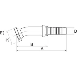 Įdėklas DN32 + 54 flanšas 22° 20GS20FLH22M