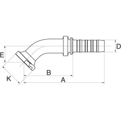 Įdėklas SAE DN50 + 71,4 flanšas 45° 32GSP32FL45066