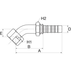 Įdėklas 45° DN16-1"SAE 10GS10FFORX45S