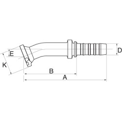 Įdėklas DN32 + 50,8 flanšas 22° 20GS20FL22M
