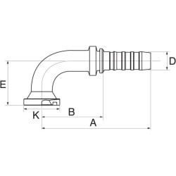 Įdėklas DN25-54 flanšas 90° 16GS20FLH90S