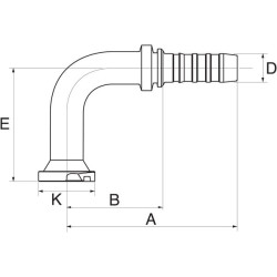 Įdėklas DN25-47.6 flanšas 90° 16GS16FLH90120