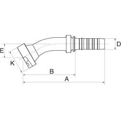 Įdėklas 30° DN32-63,5, tinkantis CAT 20GS24FLC30024