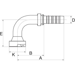Įdėklas 90° DN20-41.3, tinkantis CAT 12GS12FLC90128