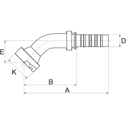 Įdėklas 45° DN20-41.3, tinkantis CAT 12GS12FLC45035