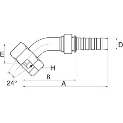 Įdėklas 45° DN13-M24x1.5 8GS16FDHORX45